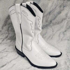 ROC Boots Australia EU 37/US 6 Indio White Vintage Real Leather Cowboy Boots